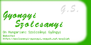 gyongyi szolcsanyi business card