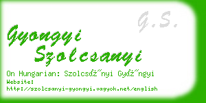 gyongyi szolcsanyi business card